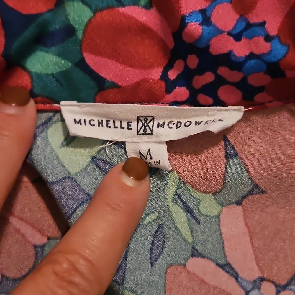 Floral Green and Pink Dress - Picture 2 of 5